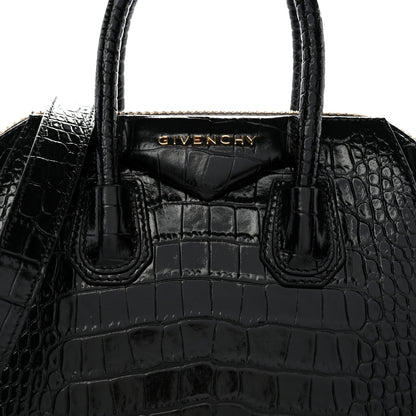 Givenchy Calfskin Crocodile Embossed Mini Antigona Black 8 of 10