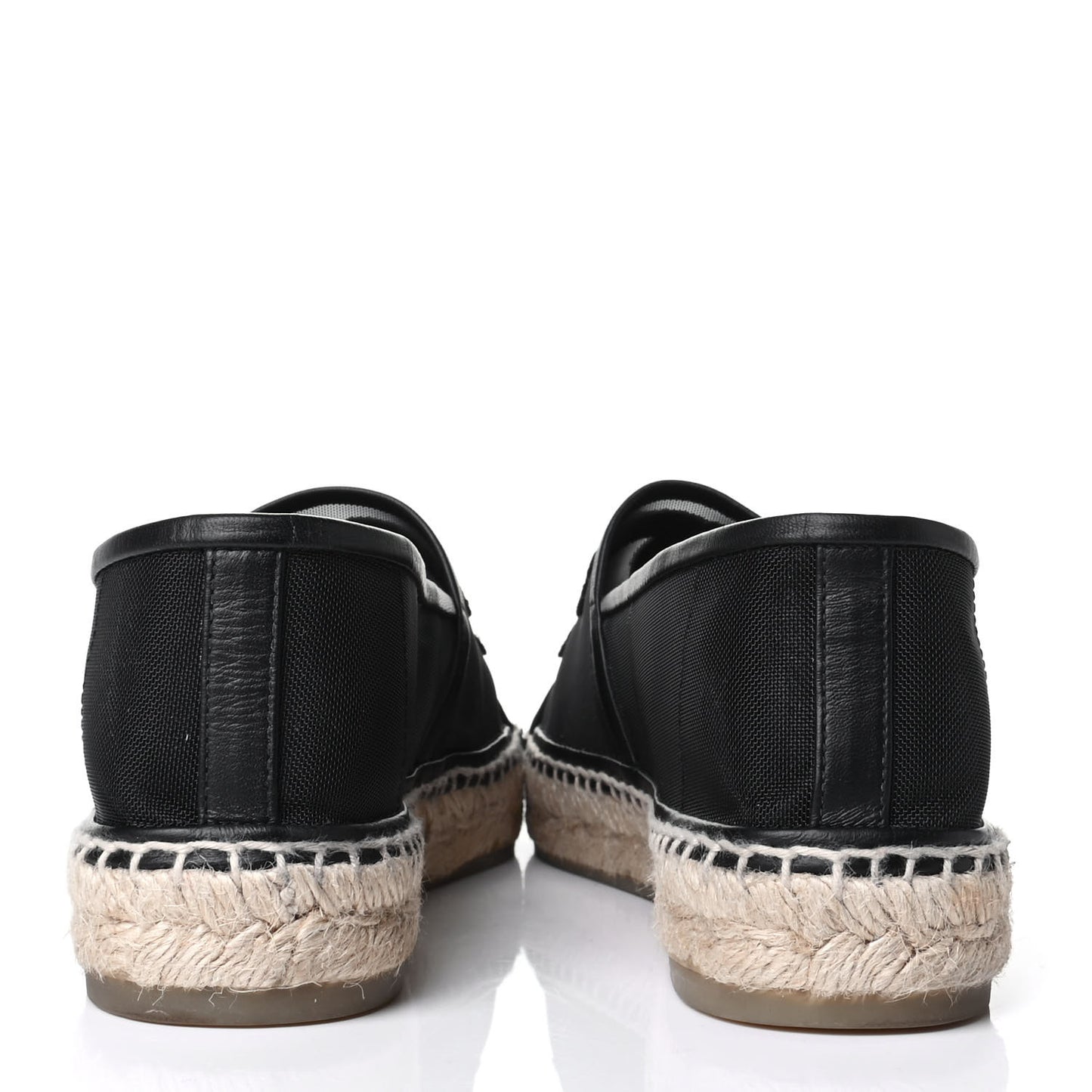 Mesh Grosgrain CC Espadrilles 39 Black