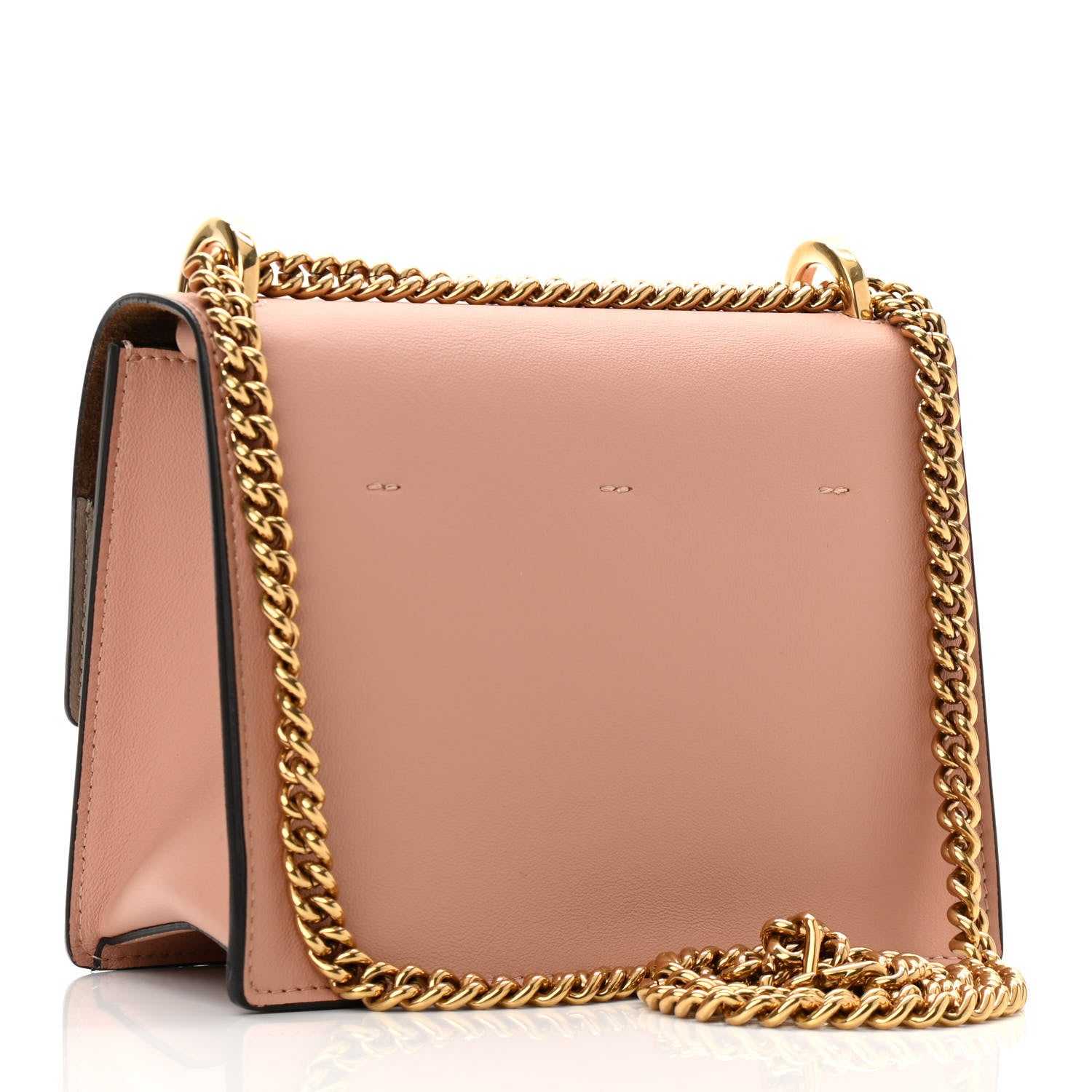 Fendi Vitello Grace Matte Small Kan U Shoulder Bag Rosa Bourbon 3 of 9