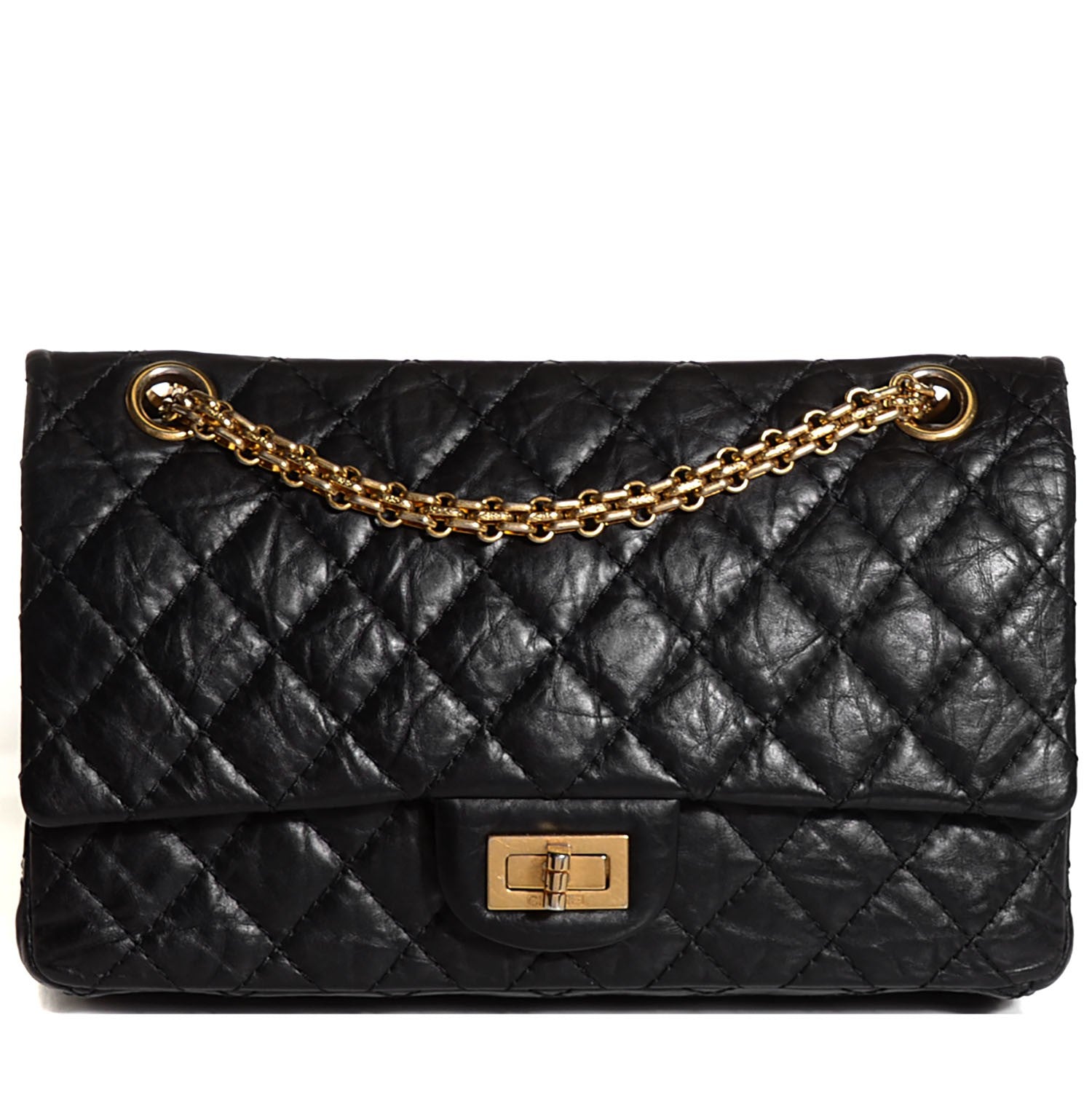Chanel Aged Calfskin Quilted 2.55 Reissue 225 Flap Black 1 of 9