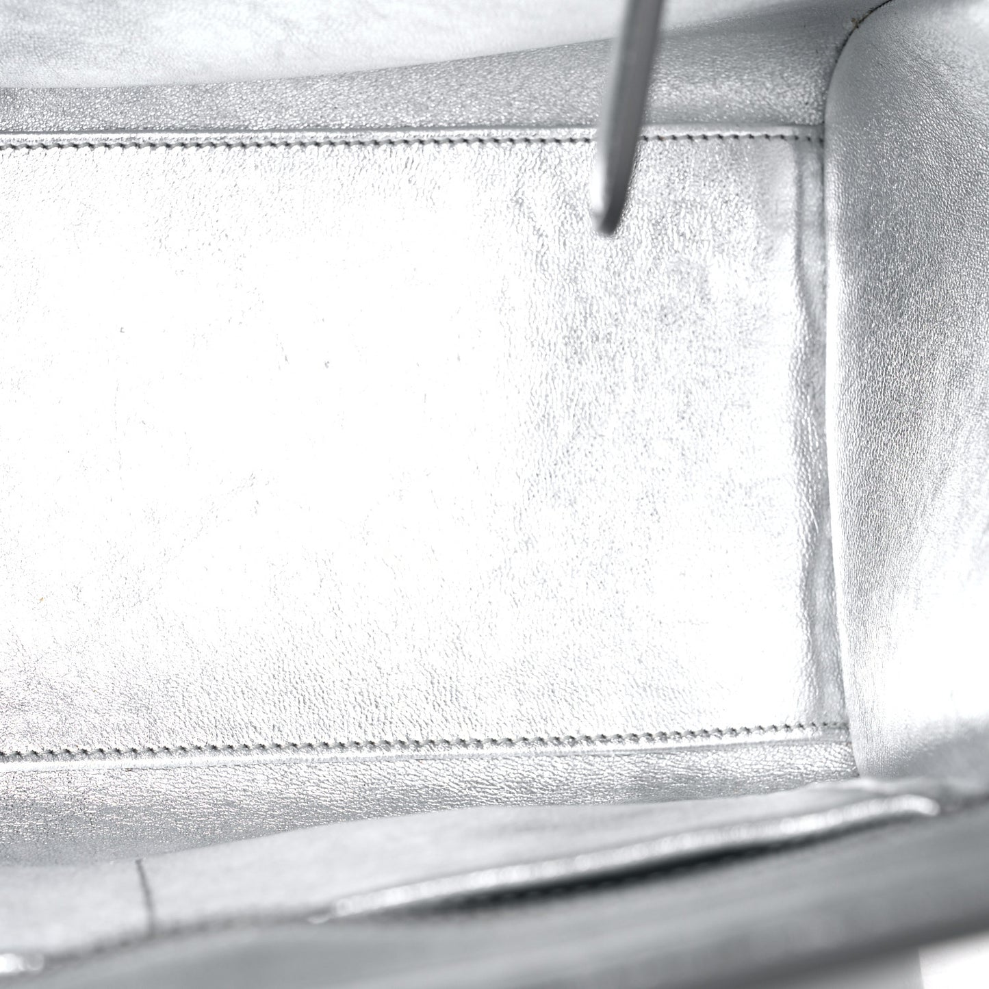Laminated Lambskin Micro Luggage Silver