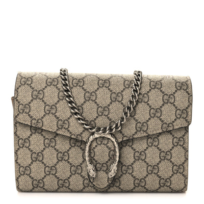 Gucci GG Supreme Monogram Mini Dionysus Chain Wallet Beige Taupe 1 of 13