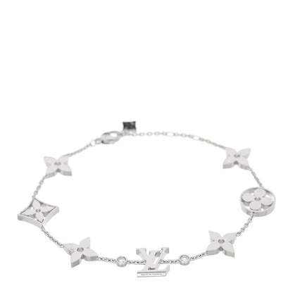 Louis Vuitton 18K White Gold Diamond Idylle Blossom Monogram Bracelet 1 of 4