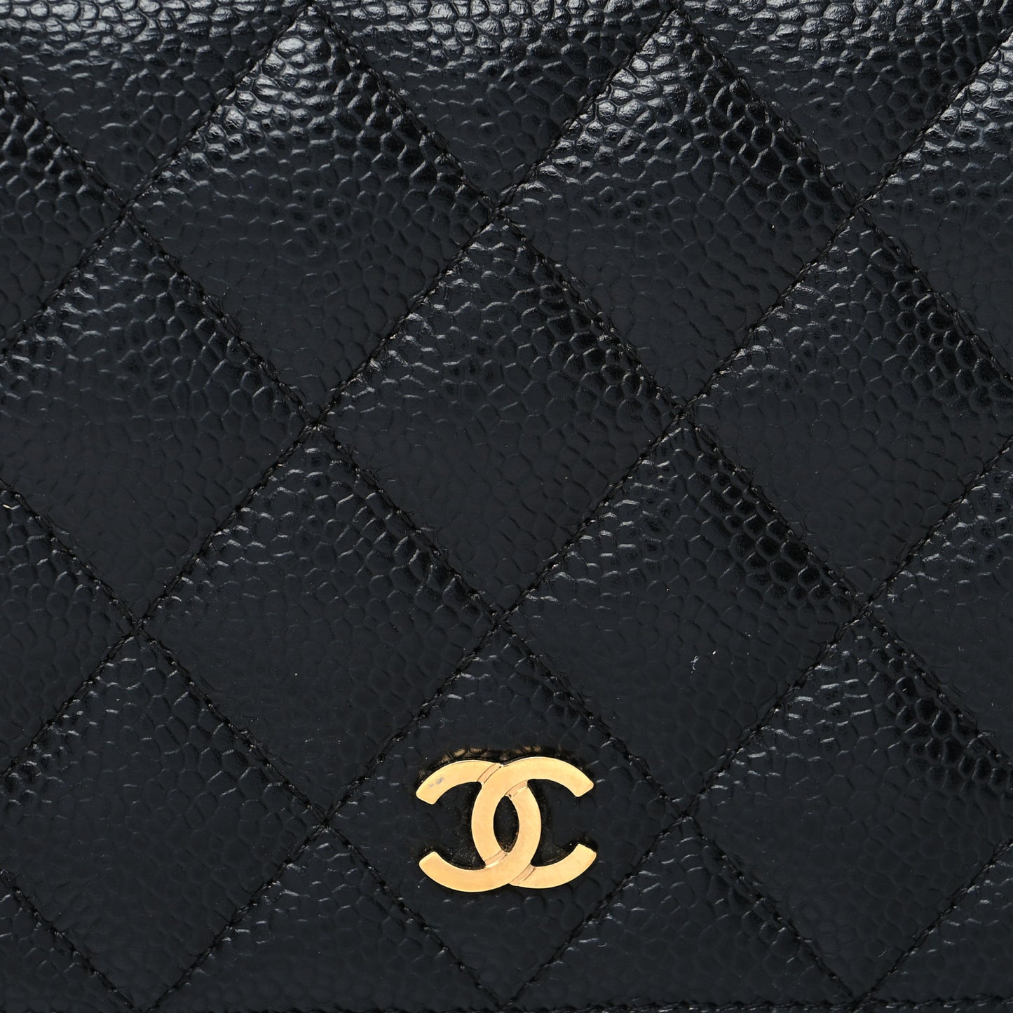 Caviar Quilted Yen Wallet Black