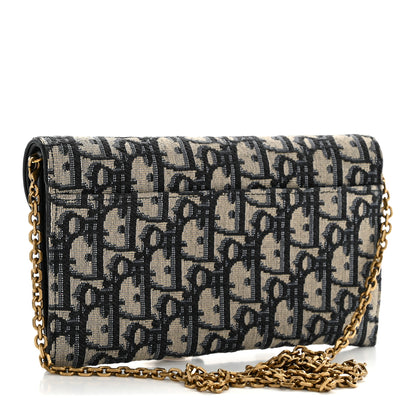 Christian Dior Oblique Saddle Chain Long Wallet Blue 4 of 15