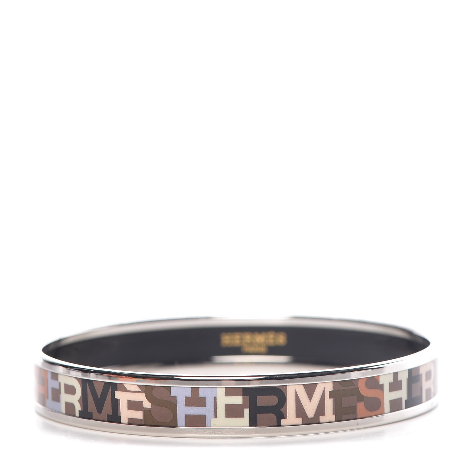 Hermes Enamel Printed Narrow Capitales Bracelet 70 1 of 6