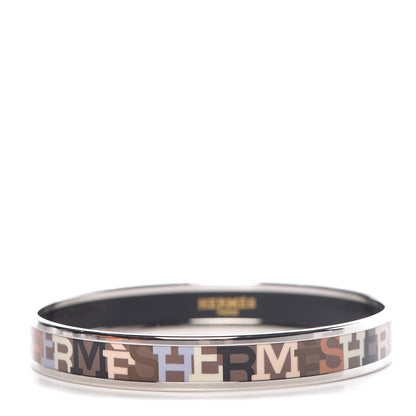 Hermes Enamel Printed Narrow Capitales Bracelet 70 1 of 6