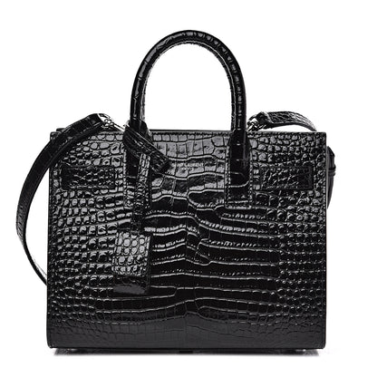 Saint Laurent Calfskin Crocodile Embossed Nano Sac De Jour Black 1 of 9