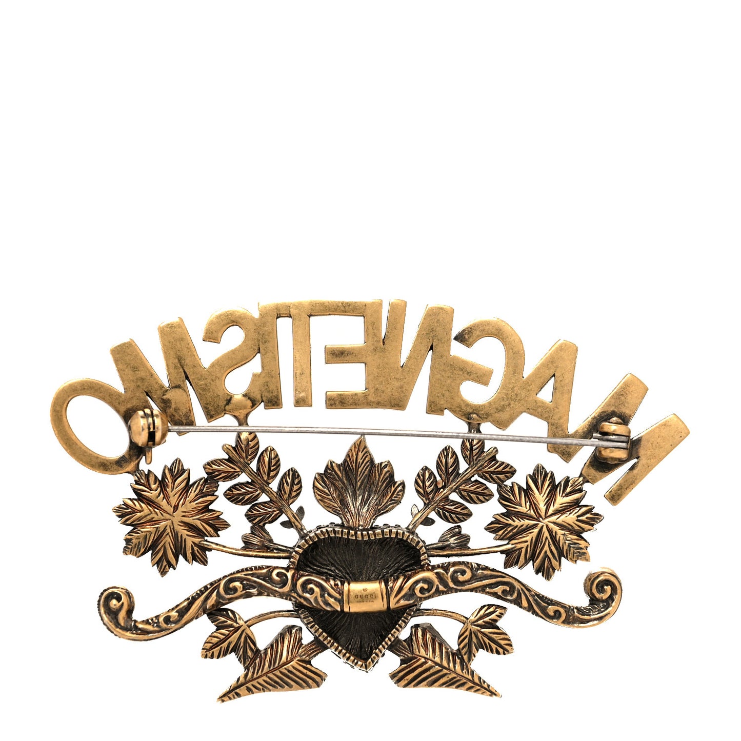 Metal Crystal Magnetismo Brooch Aged Gold