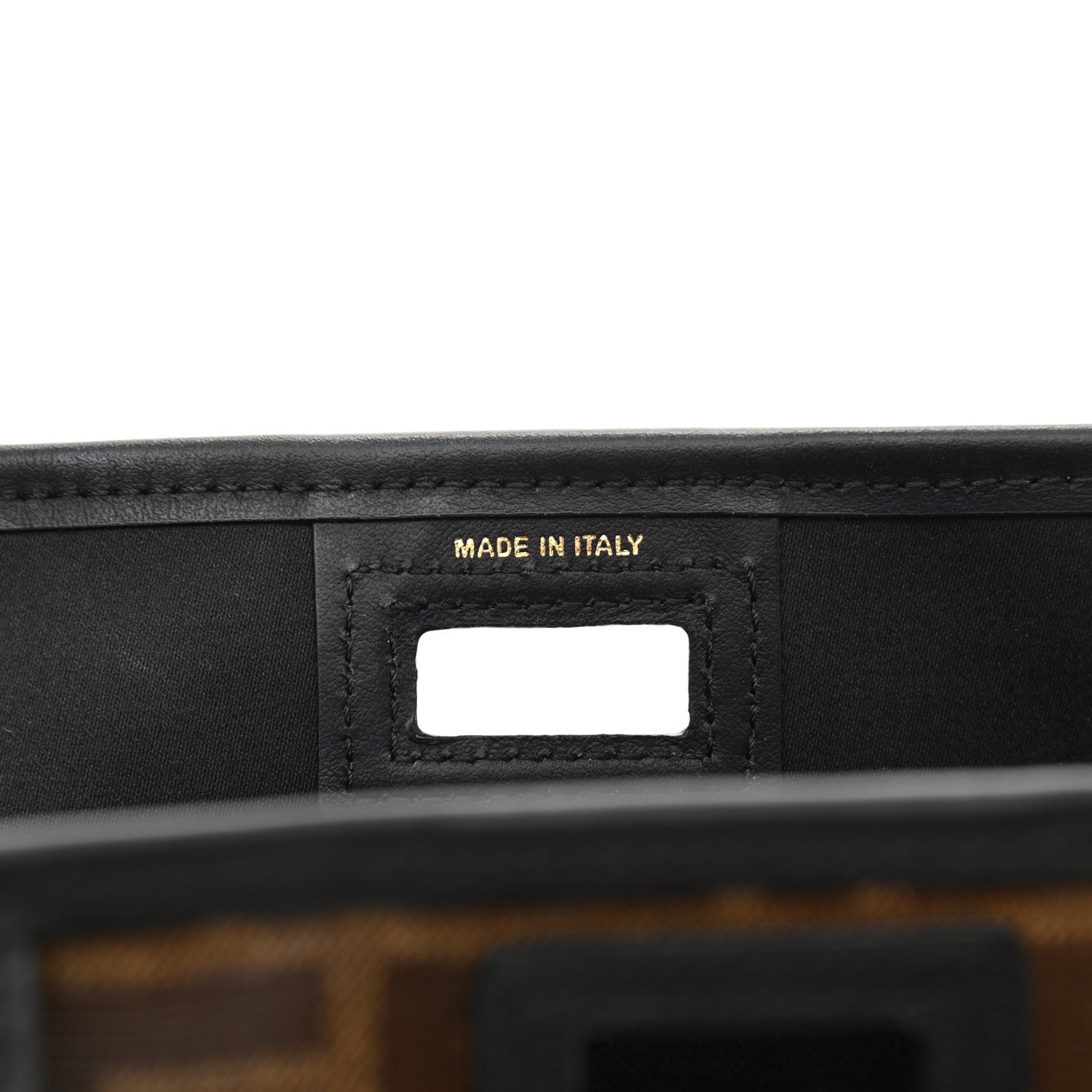 Glazed Fabric Vitello Century FF 1974 Stamp Patch Mini Peekaboo Defender Cover Mogano Panna Black