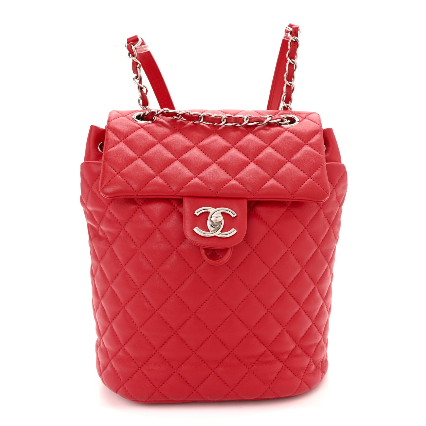 Lambskin Quilted Small Urban Spirit Backpack Red