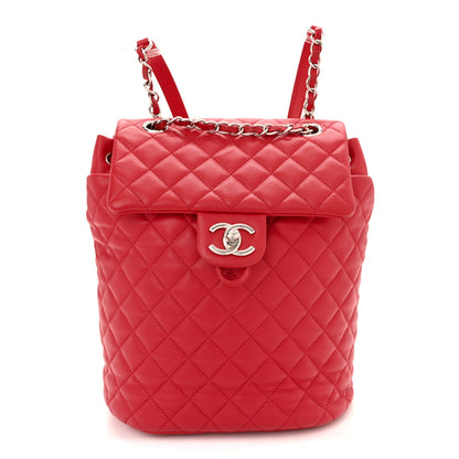 Chanel Lambskin Quilted Small Urban Spirit Backpack Red 1 of 10
