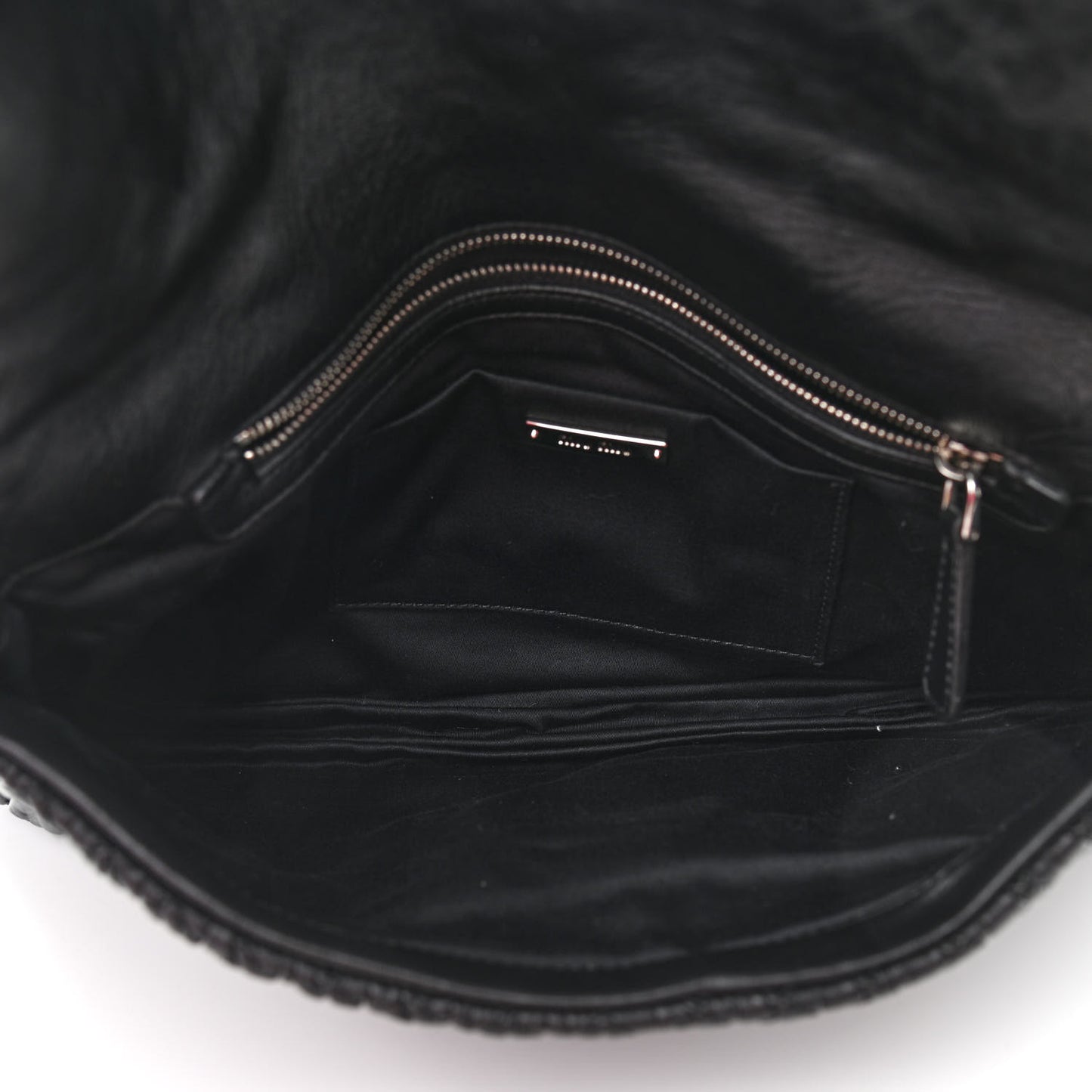 Nappa Matelasse Crystal Flap Clutch Black