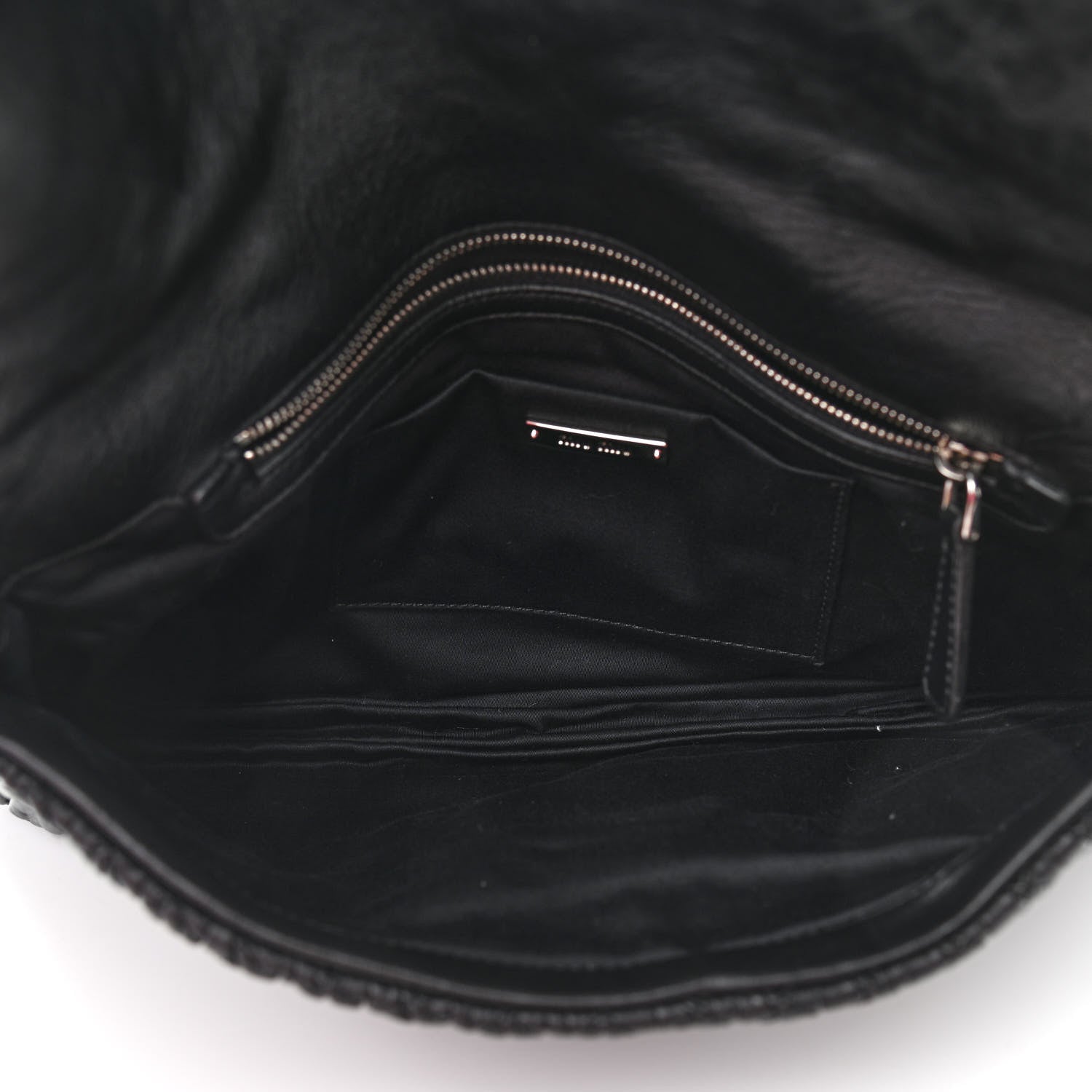 Miu Miu Nappa Matelasse Crystal Flap Clutch Black 5 of 9