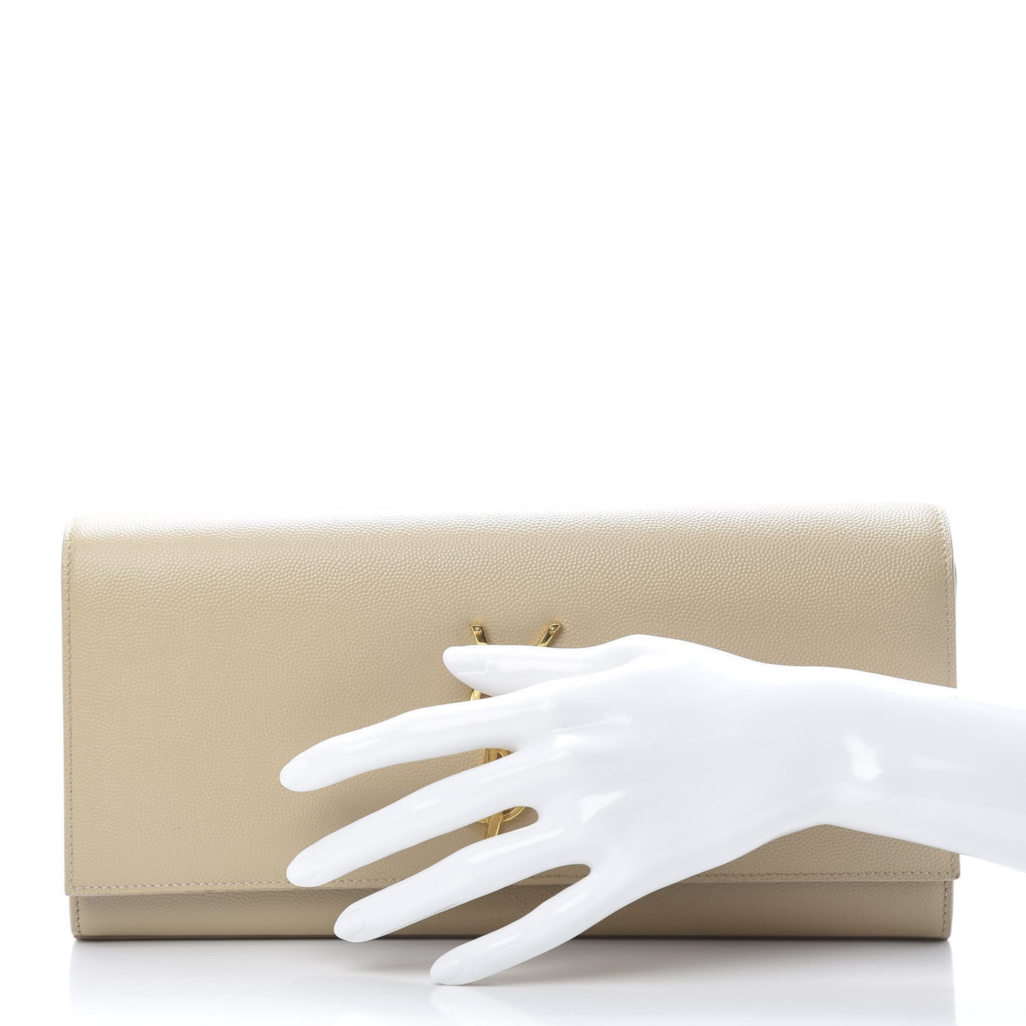 Grain De Poudre Classic Monogram Cassandre Clutch Nude Powder