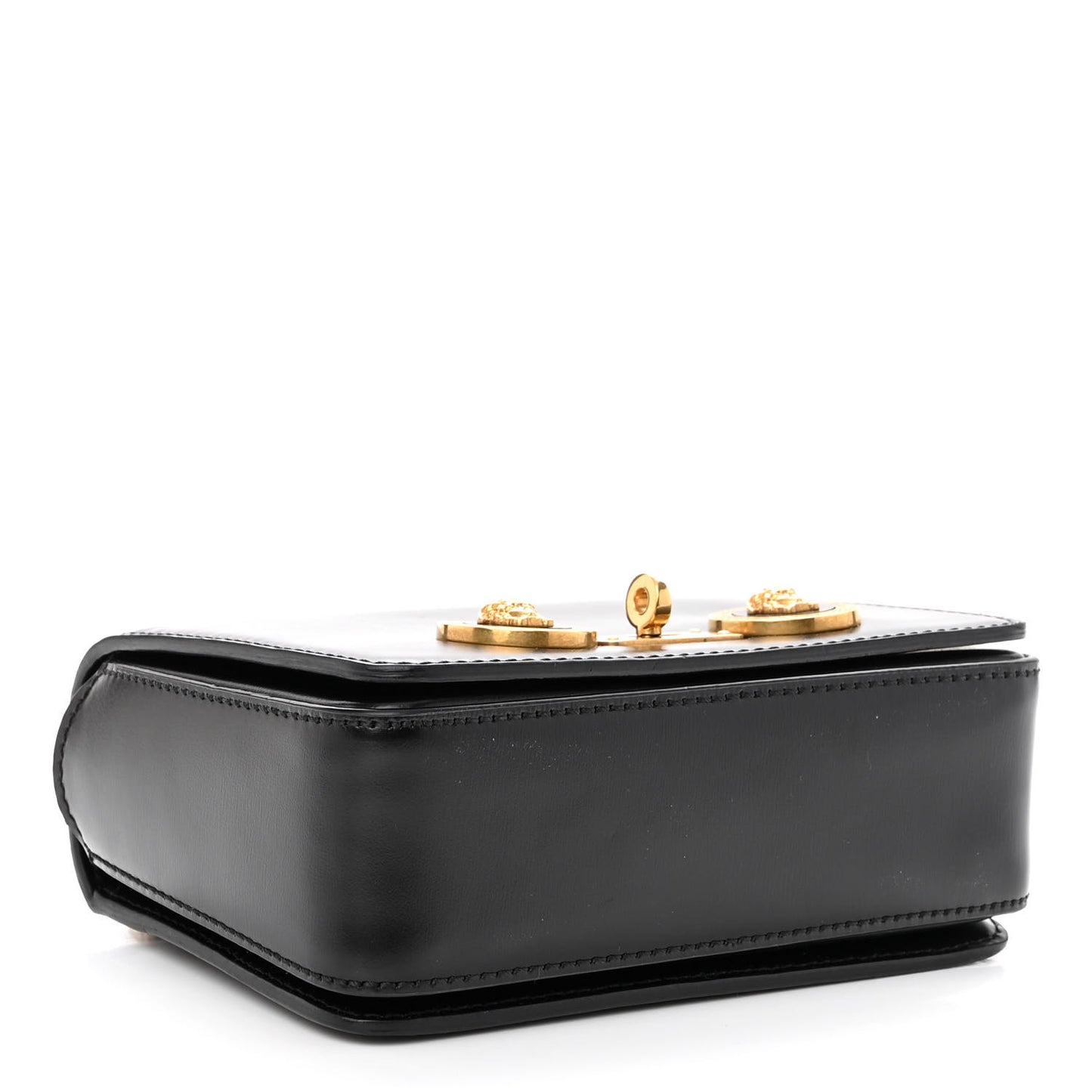 Calfskin Medallion Tribute Shoulder Bag Black