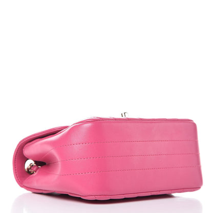 Chanel Lambskin Chevron Quilted Mini Square Flap Fuchsia 4 of 9