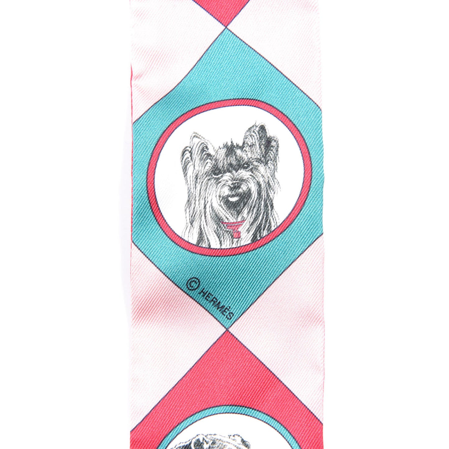 Silk Colliers Et Chiens Twilly Framboise Vert Rose