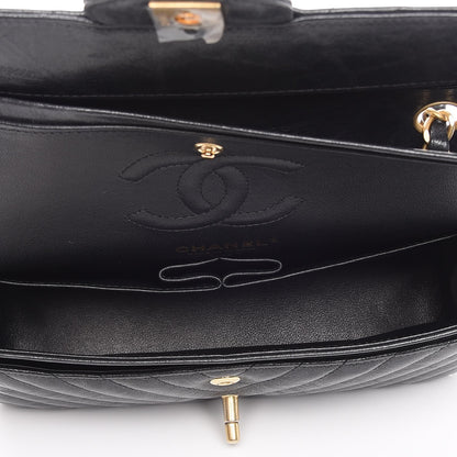 Chanel Metallic Crumpled Calfskin Quilted Small Double Flap Black 6 of 10