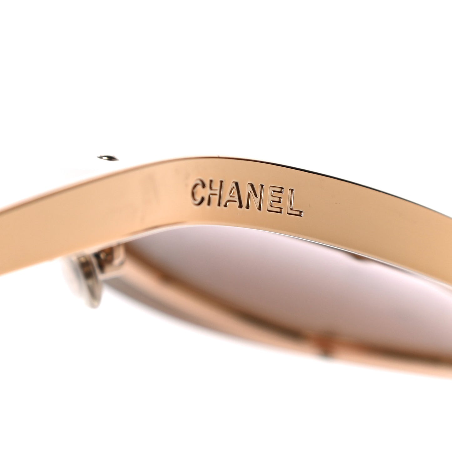 Rimless Shield Chain Sunglasses 71262 Gold