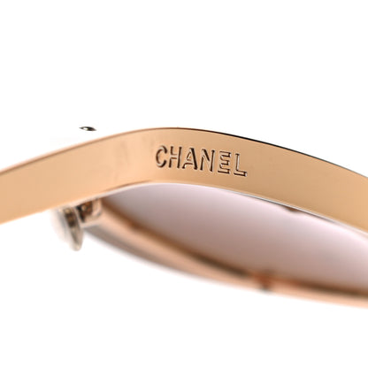 Chanel Rimless Shield Chain Sunglasses 71262 Gold 7 of 8
