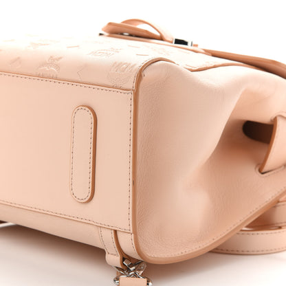 MCM Calfskin Essential Monogram Small Backpack Bisque 9 of 9