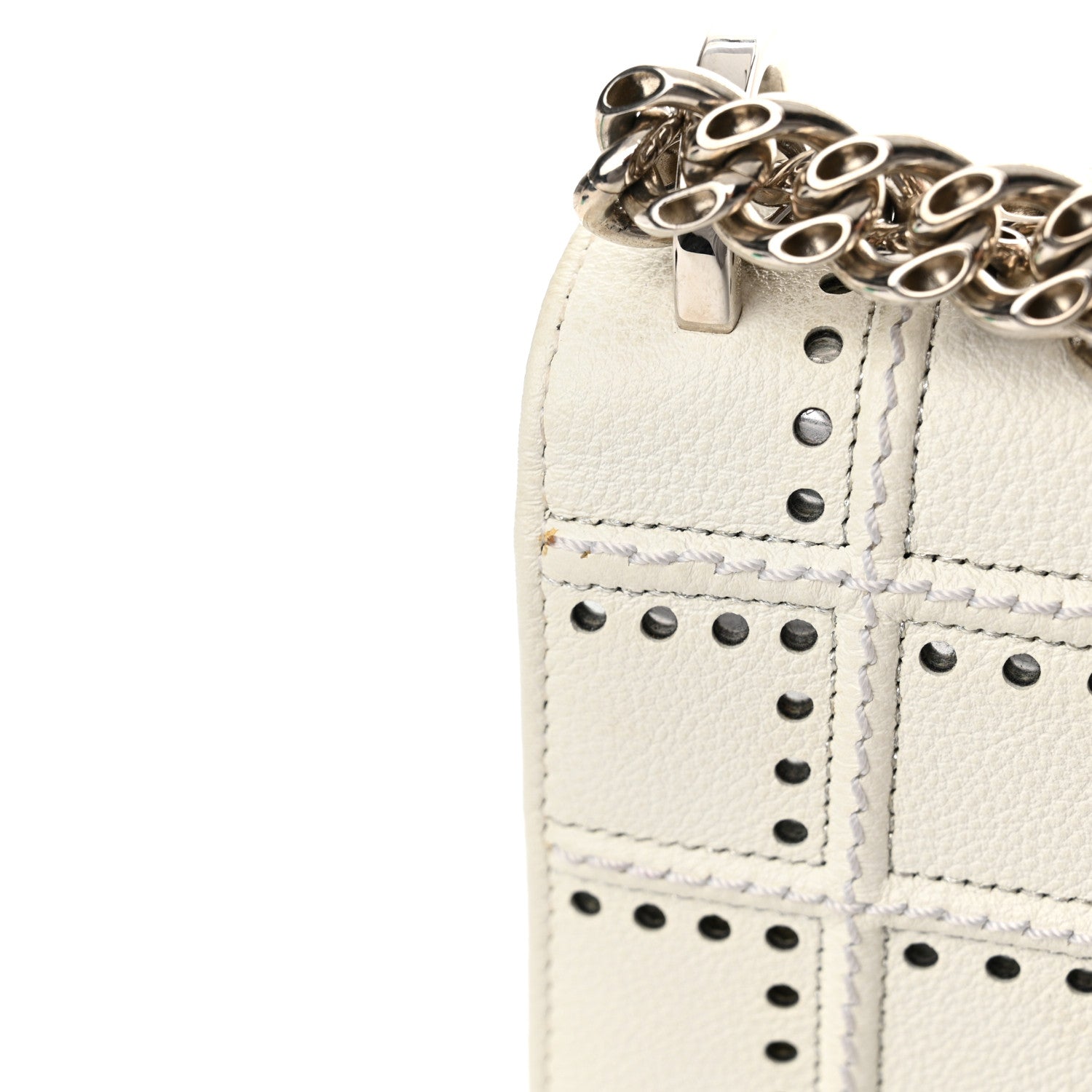 Christian Dior Grained Calfskin Perforated Diorama Flap Bag Latte 19 of 19