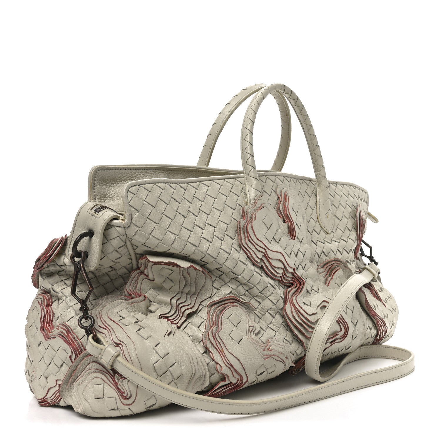 Bottega Veneta Nappa Intrecciato Embroidered Trim Tote Marmo 3 of 12