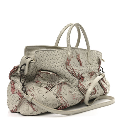 Bottega Veneta Nappa Intrecciato Embroidered Trim Tote Marmo 3 of 12