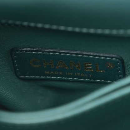 Chanel Caviar Quilted Extra Mini Coco Handle Flap Green 6 of 11