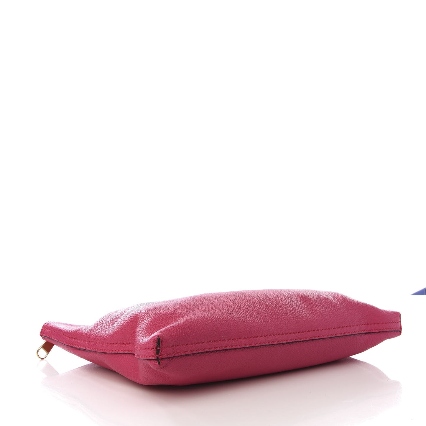 Pebbled Calfskin Medium Logo Portfolio Clutch Box Pink Green