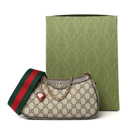 Gucci GG Supreme Monogram Textured Dollar Calfskin Web Small Ophidia GG Handbag Beige Ebony New Acero 10 of 10