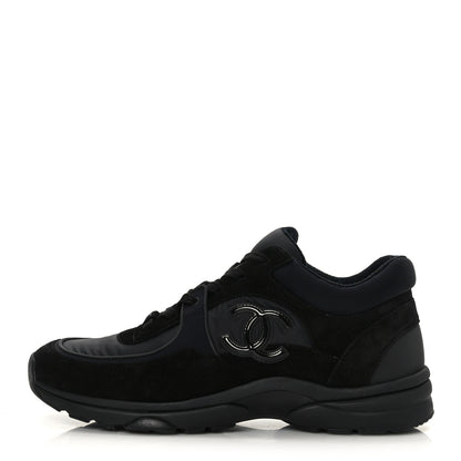 Chanel Mixed Fibers Calfskin Suede CC Sneakers 42 Black 2 of 7