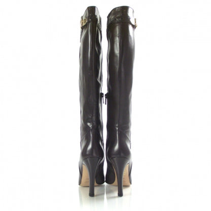 Gucci Leather Knee High Boots 36.5 Chocolate 3 of 9