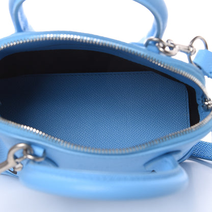 Balenciaga Signature Grained Calfskin Logo XXS Ville Top Handle Bag Baby Blue Black 5 of 10