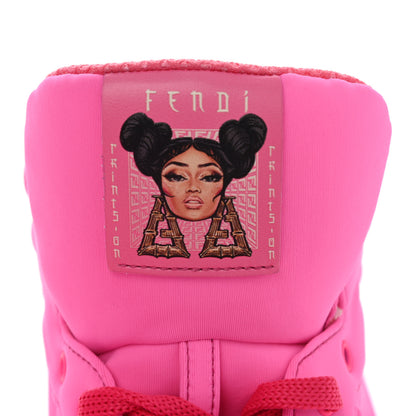 Fendi X NICKI MINAJ Lycra Macro FF Embossed Prints On High Top Sneakers 40 Pink 11 of 12