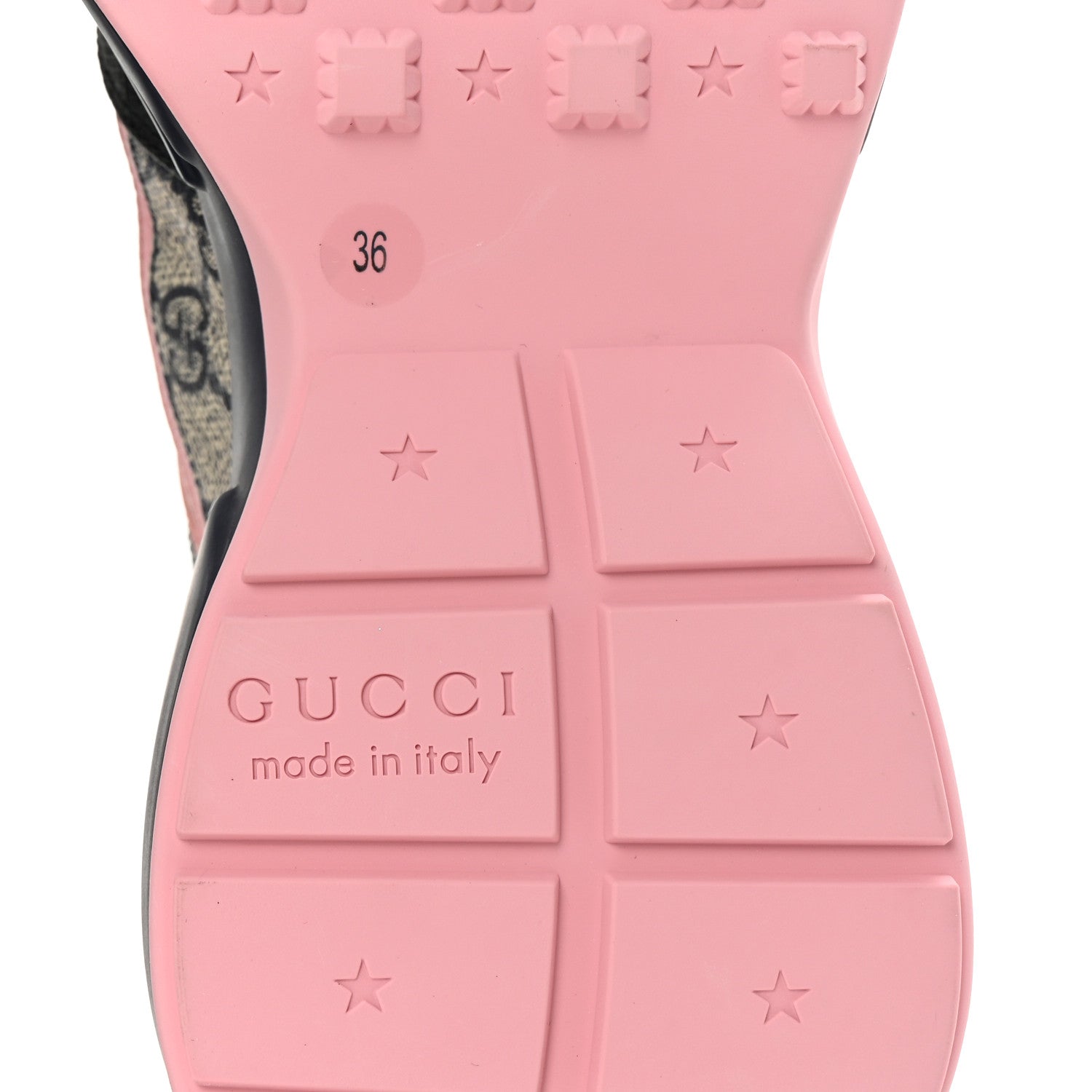 Gucci GG Supreme Monogram Mix Monogram Womens Rhyton Sneakers 36 Black Blue Wild Rose White Beige 7 of 8