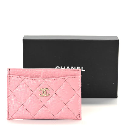 Chanel Caviar Quilted Card Holder Pink 10 of 10