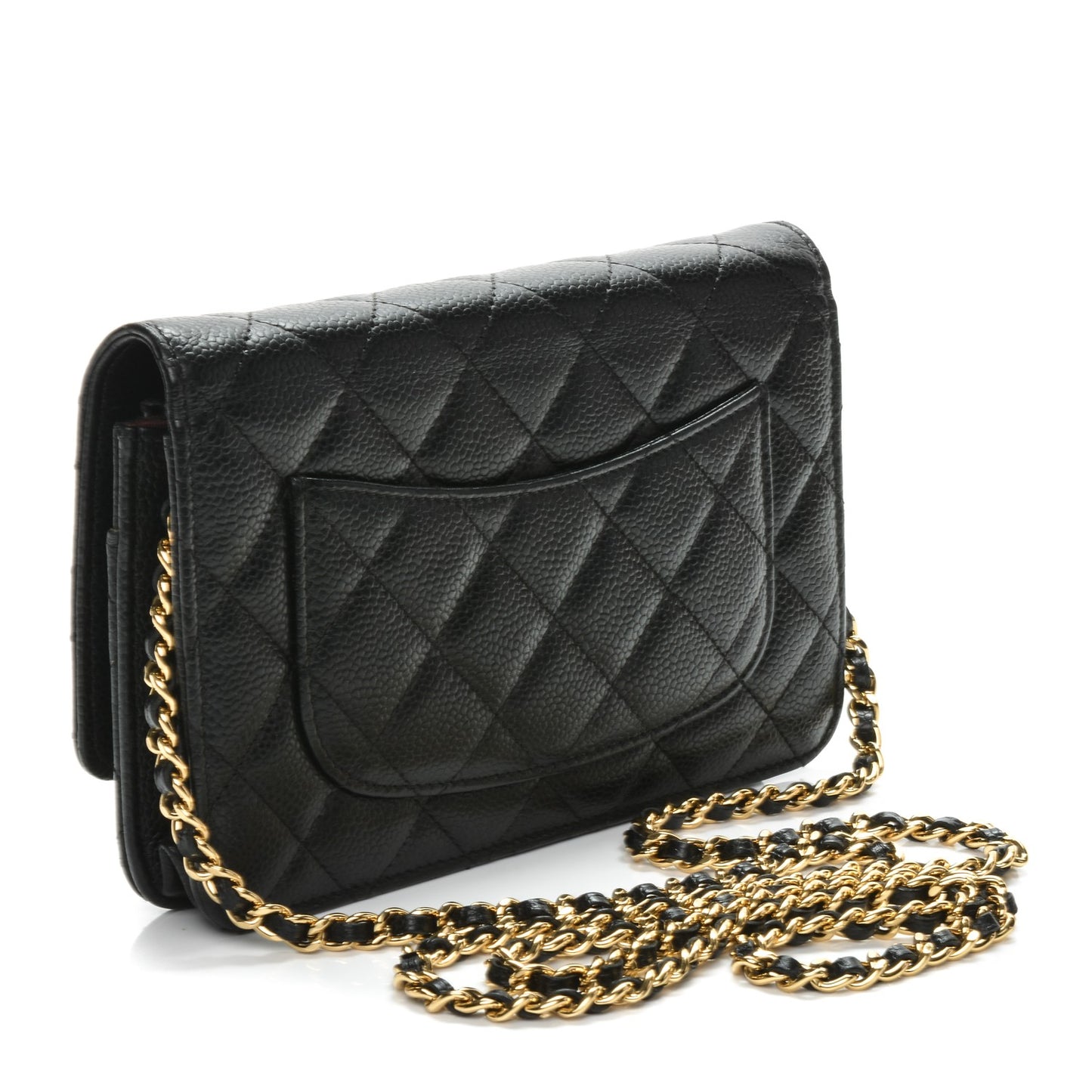 Caviar Quilted Wallet On Chain WOC Black