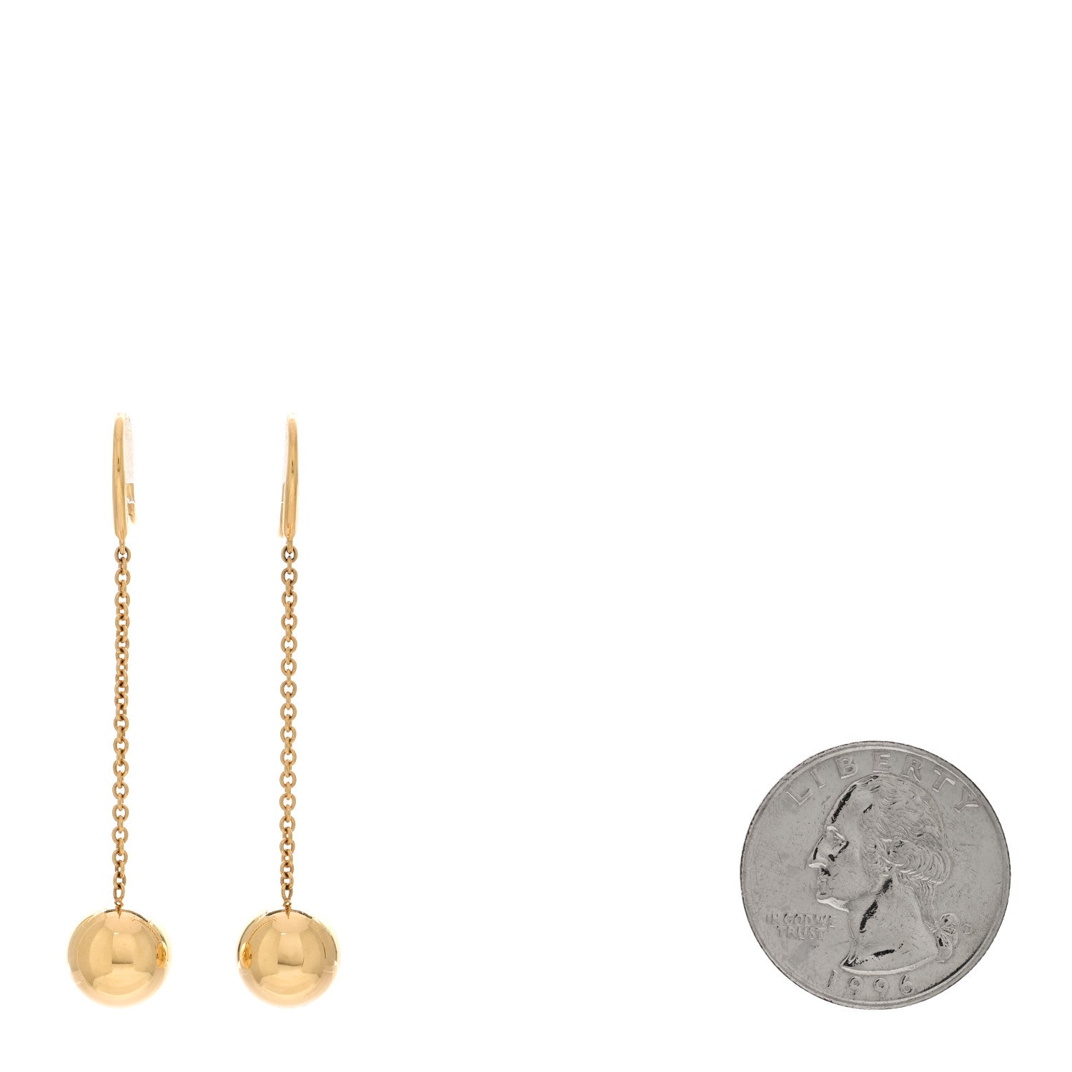 Tiffany 18K Yellow Gold 10mm HardWear Ball Hook Drop Earrings 2 of 5