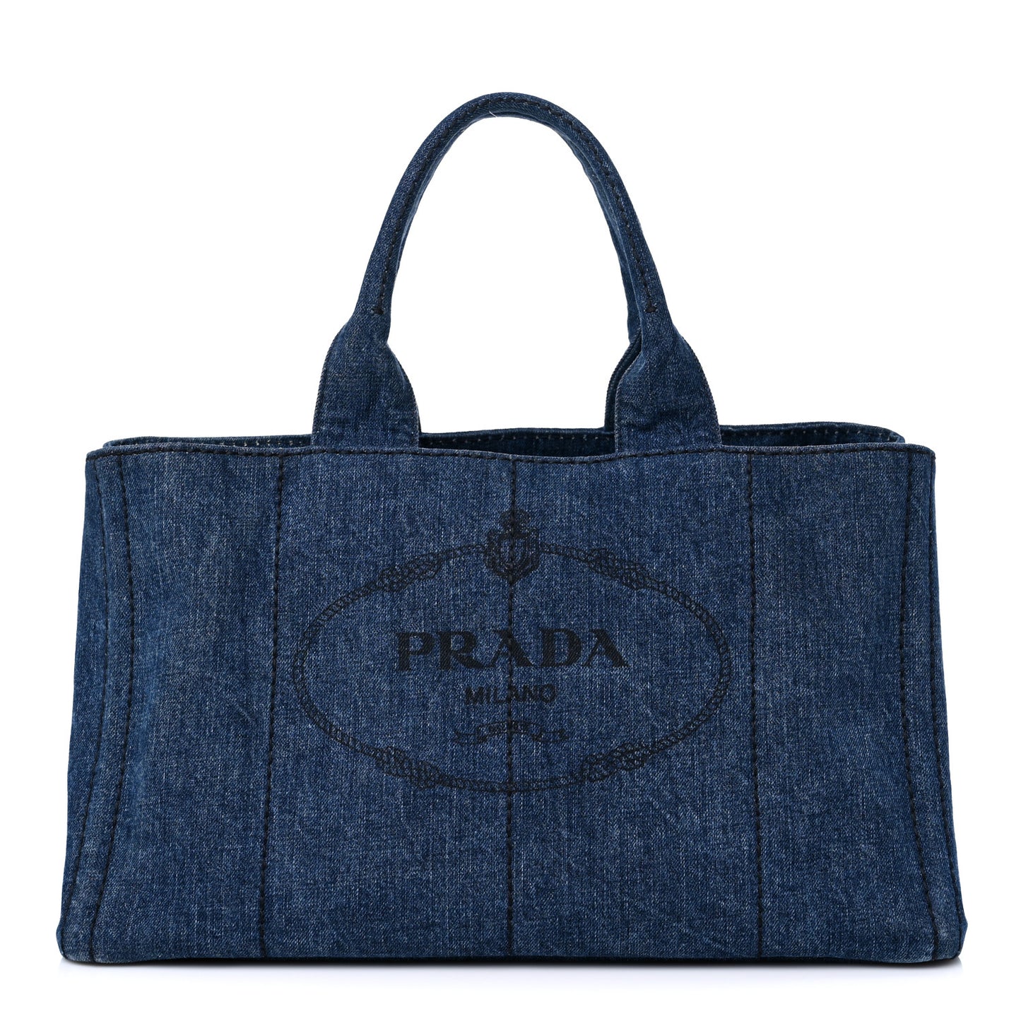 Denim Logo Tote Bleu