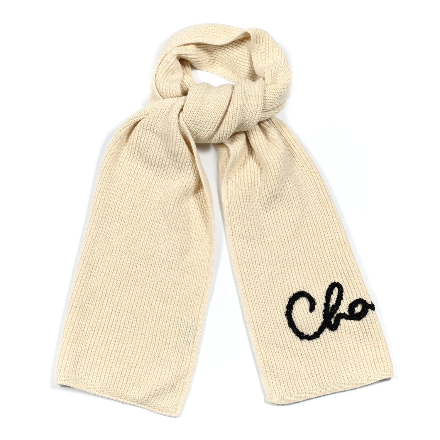 Chanel Cashmere Signature Stole Ivory 1 of 4