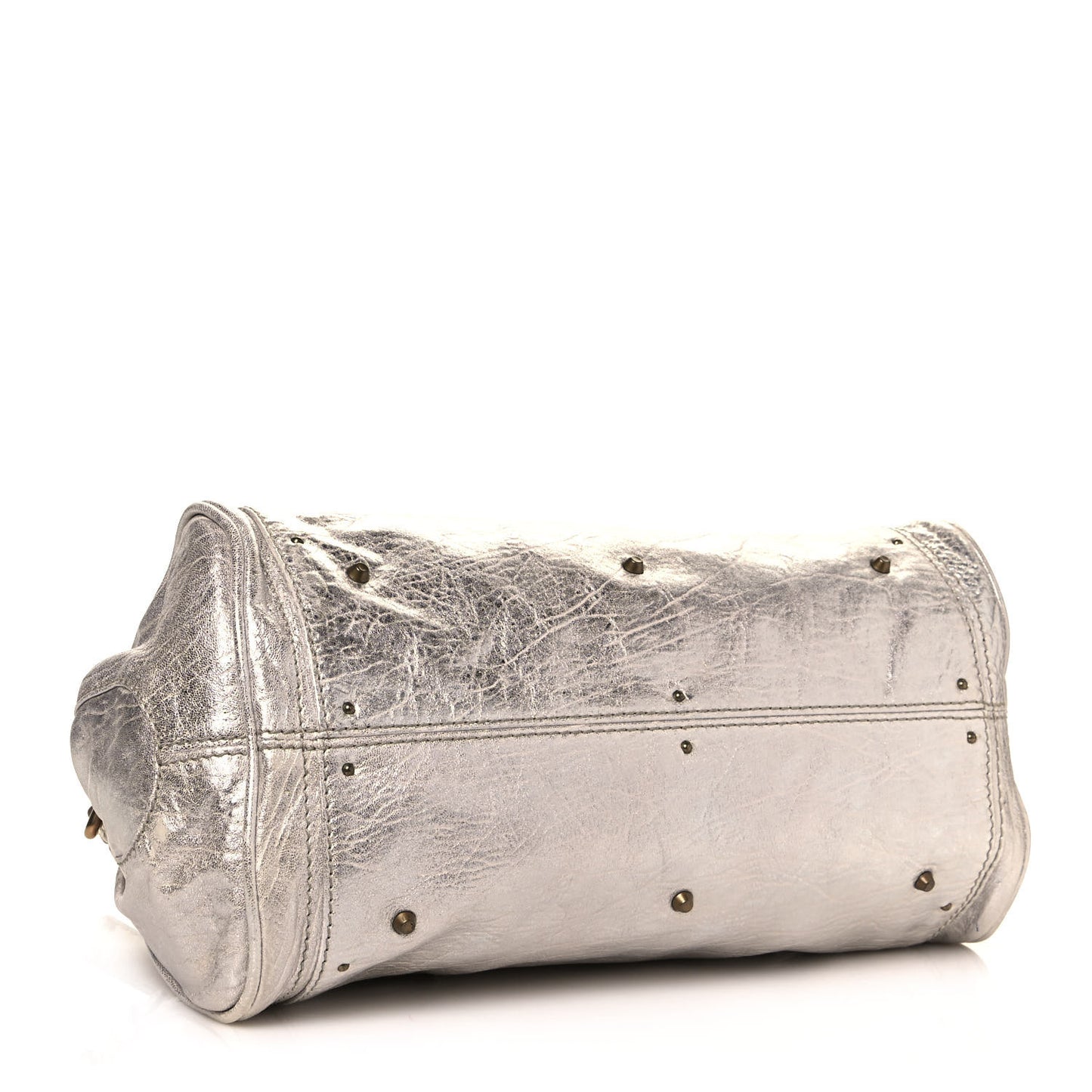 Metallic Calfskin Medium Paddington Satchel Silver