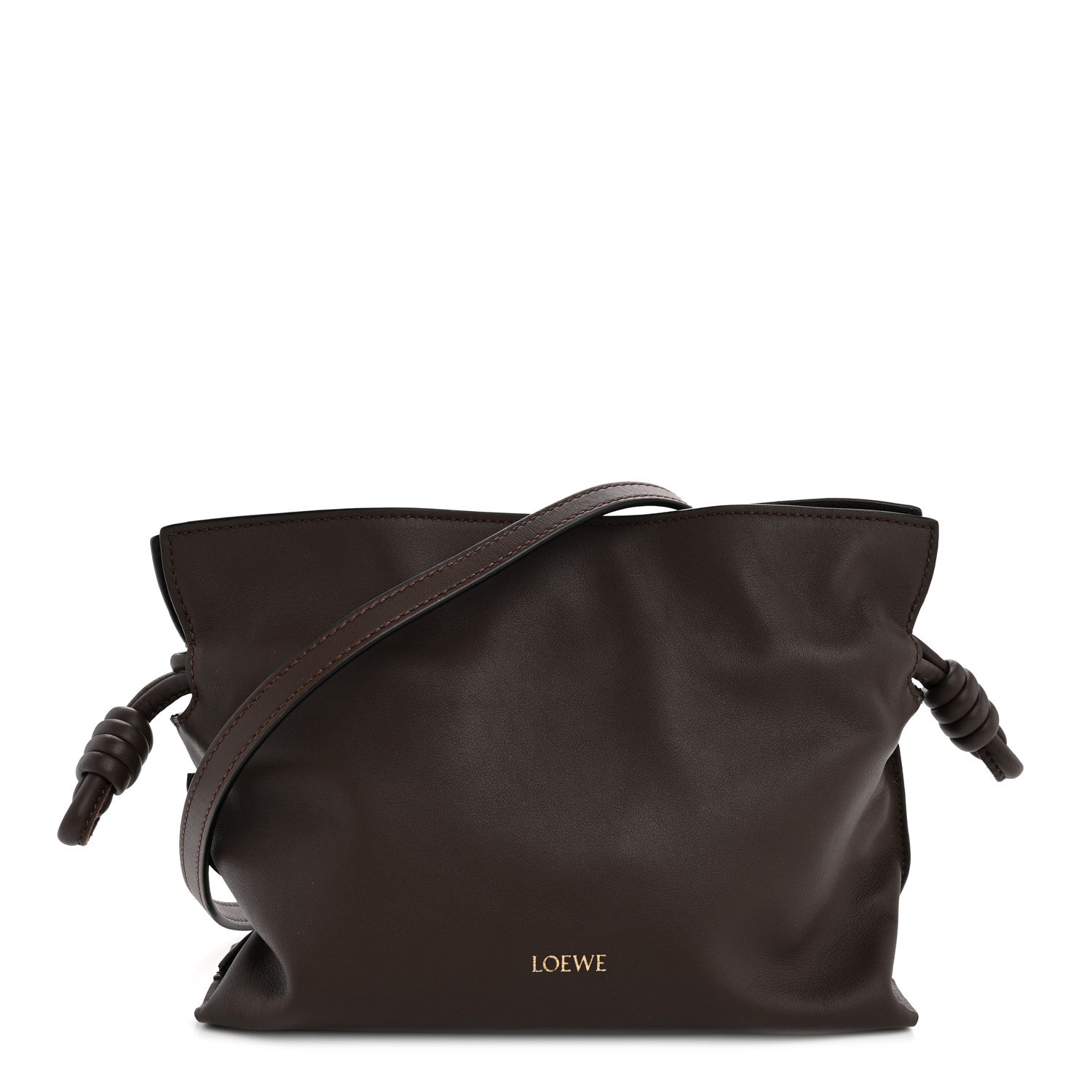 Loewe Calfskin Mini Flamenco Knot Clutch Chocolate 1 of 11