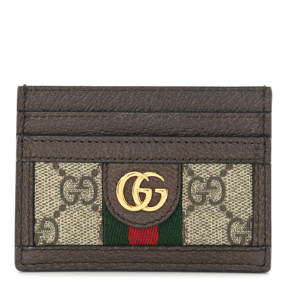 Gucci GG Supreme Monogram Ophidia Card Holder Brown 1 of 9