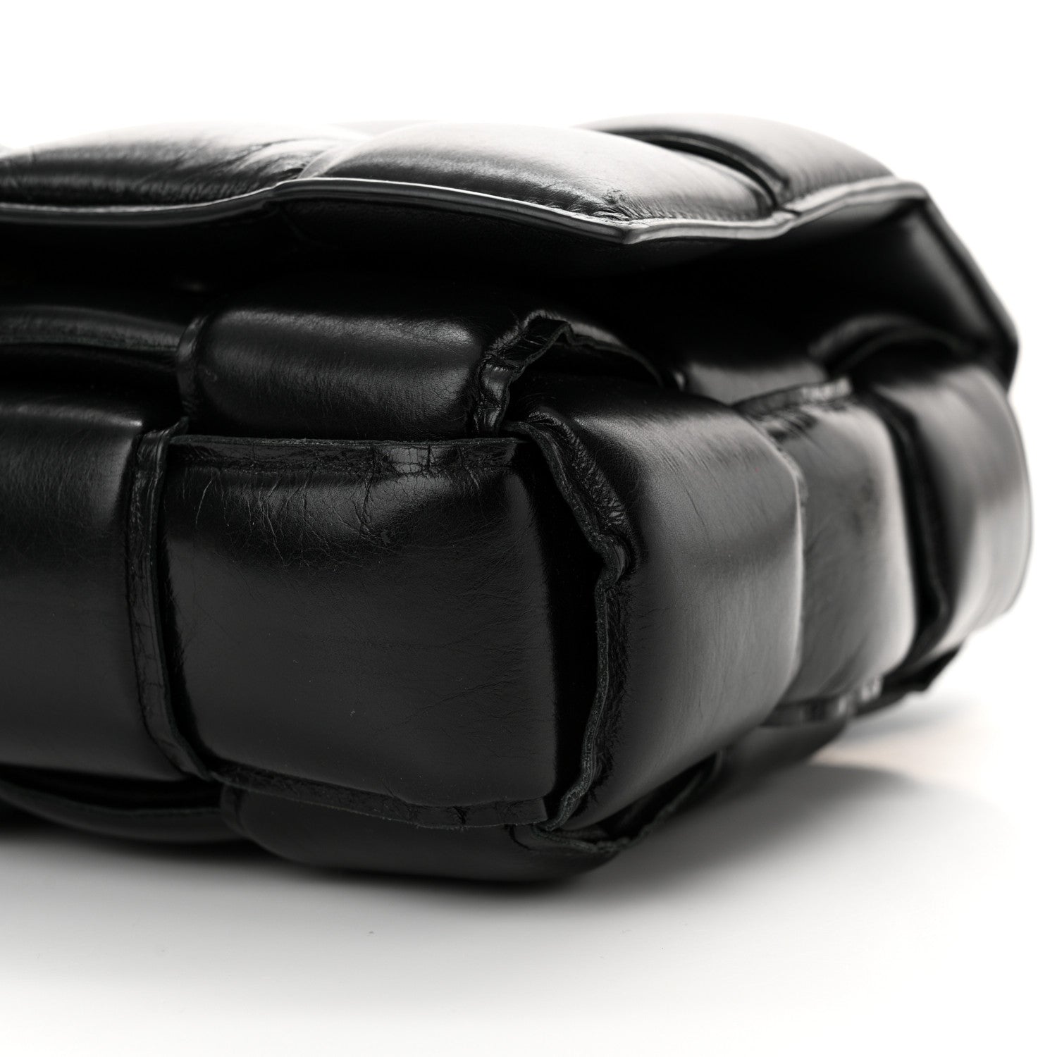 Bottega Veneta Paper Calfskin Maxi Intreccio Padded Cassette Crossbody Black 10 of 12