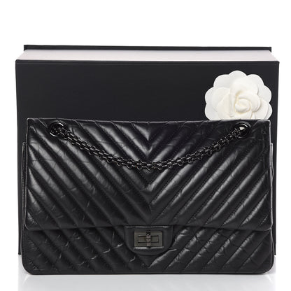 Chanel Aged Calfskin Chevron Quilted 2.55 Reissue 226 So Black 10 of 10