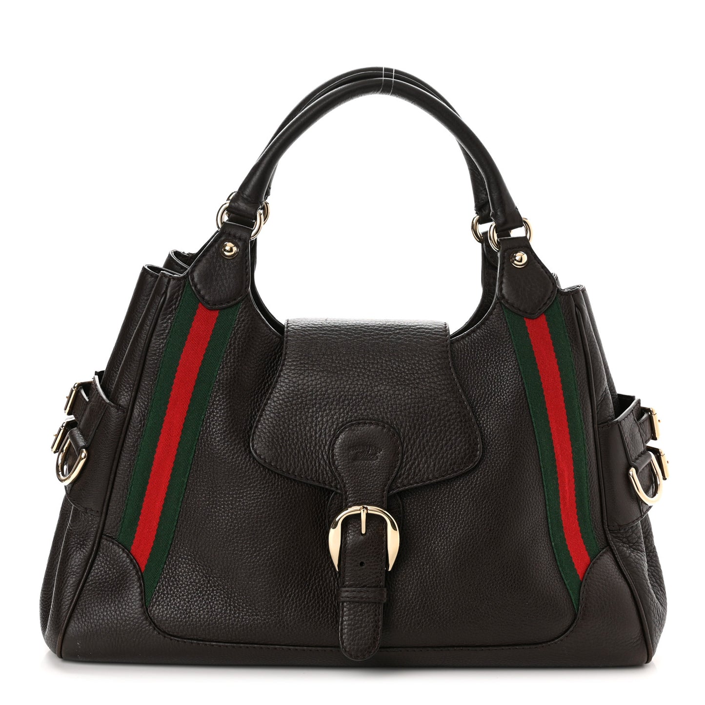 Calfskin Medium Web Heritage Shoulder Bag Black