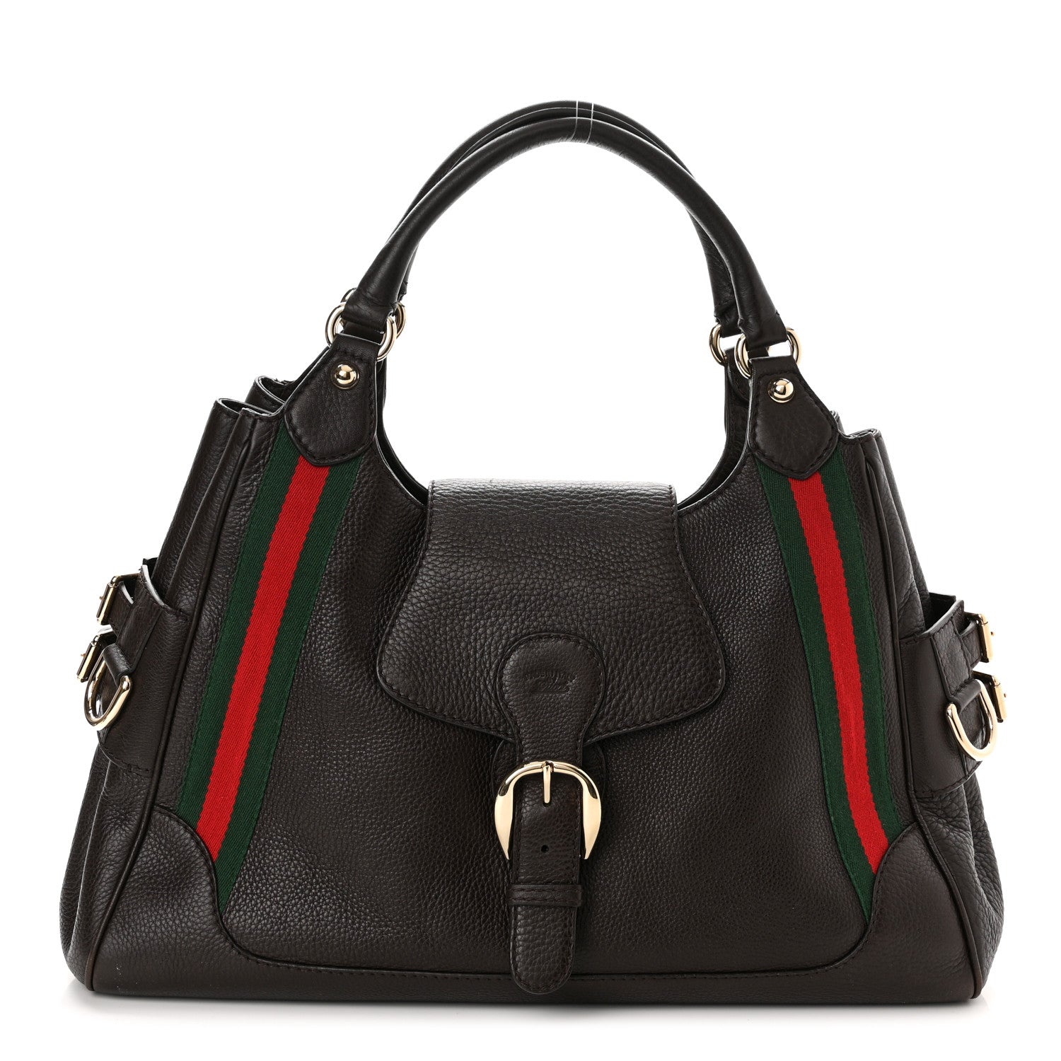 Gucci Calfskin Medium Web Heritage Shoulder Bag Black 1 of 11