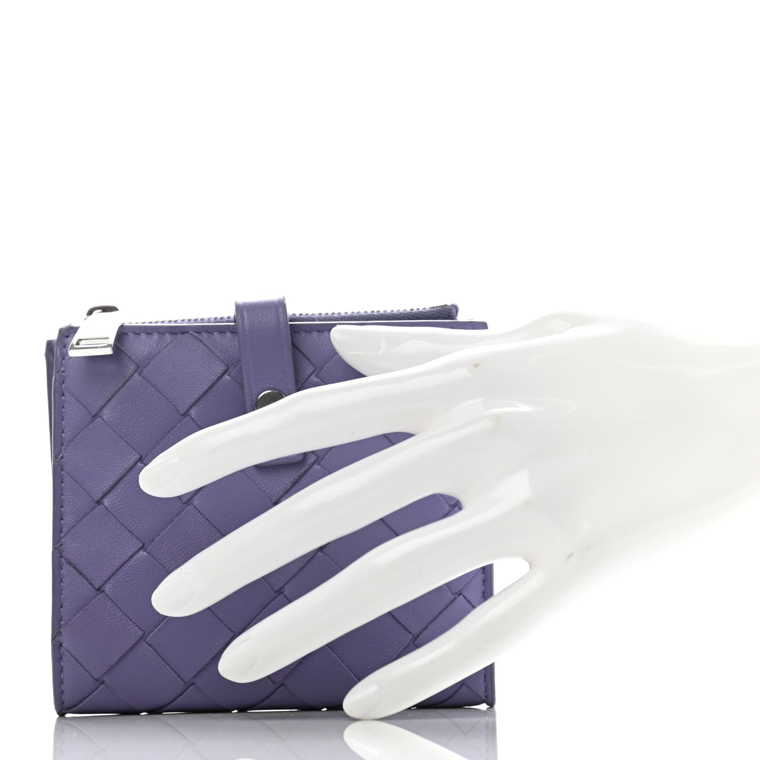 Bottega Veneta Nappa Intrecciato Bifold Zipped Wallet Lavender 2 of 7